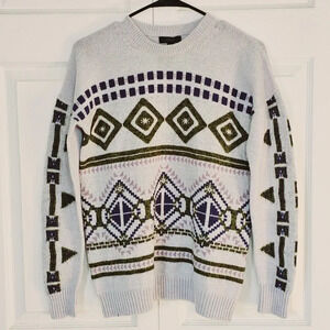 J. Crew Fair Isle Wool Mohair Relaxed Holiday Ski Sweater‎ Small Nordic Scandi